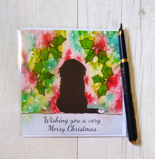 Bernese Mountain Dog Christmas Card -Merry Christmas