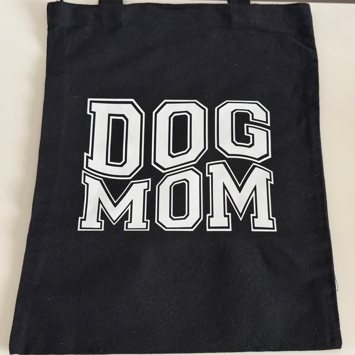 Canvas Tote Bag - Dog Mom Slogan