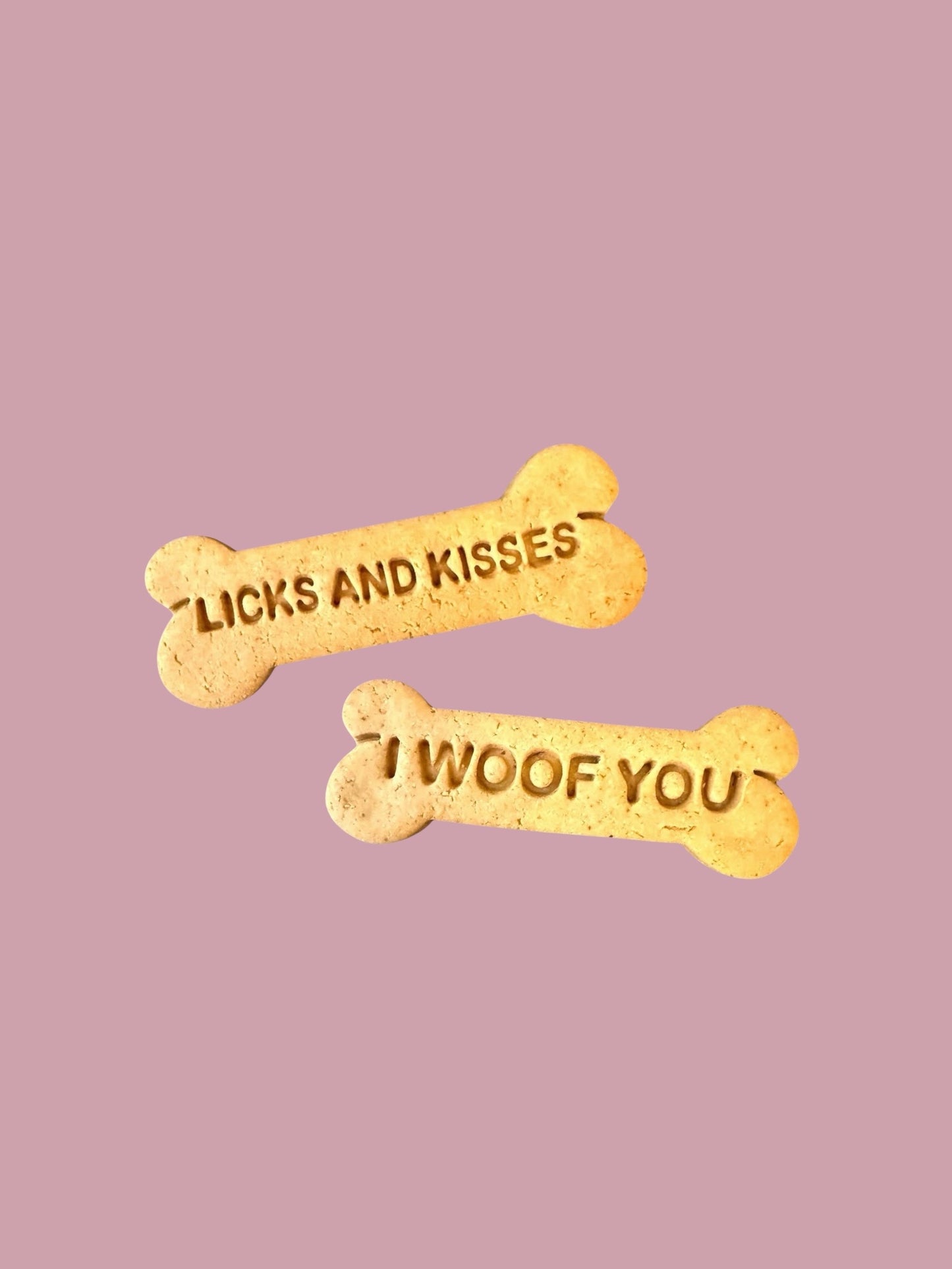 Licks & Kisses & I Woof You Biscuit Bone Valentines Duo