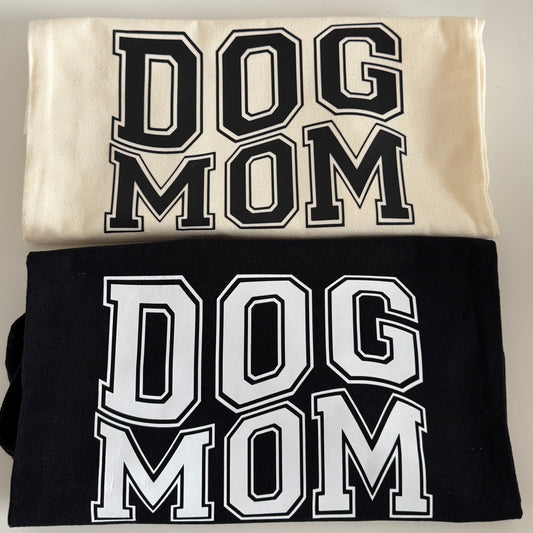 Canvas Tote Bag - Dog Mom Slogan