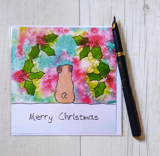 Pug Christmas Card