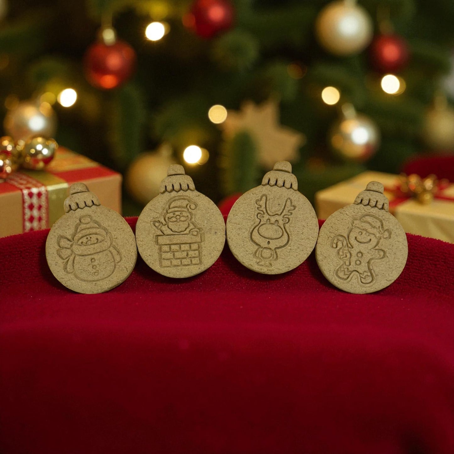 Festive Friends Bauble Biscuit 4 Pack- Peanut Butter & Honey