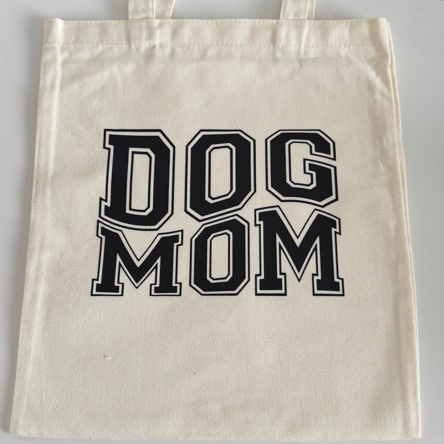 Canvas Tote Bag - Dog Mom Slogan